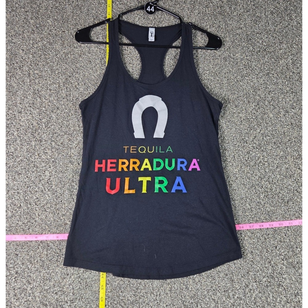 Herradura Tequila Tank Top Women Medium Black Rainbow Ultra Proud Racerback